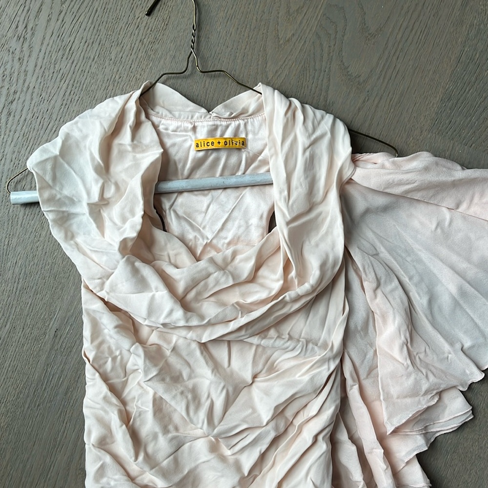 alice + olivia sleeveless mini dress blush pink